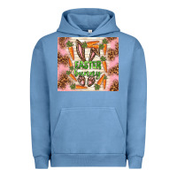 Pigment Pebble Blue easter bunny with carrots Urban Hoodie - TumblerDesignByShophia