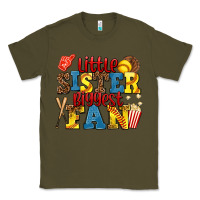 Army Green little sister biggest fan softball Classic Tee - AdoDesignShop