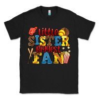 Black little sister biggest fan softball Classic Tee - AdoDesignShop