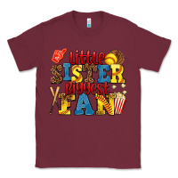 Burgundy little sister biggest fan softball Classic Tee - AdoDesignShop