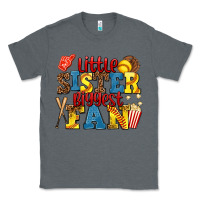 Charcoal Heather little sister biggest fan softball Classic Tee - AdoDesignShop