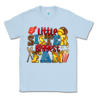 Dusty Blue little sister biggest fan softball Classic Tee - AdoDesignShop