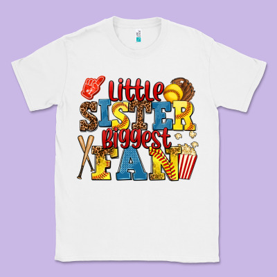 Little Sister Biggest Fan Softball Classic Tee Designed By Adodesignshop