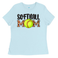 Baby Blue softball mom Ladies Tee - AdoDesignShop