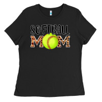 Black softball mom Ladies Tee - AdoDesignShop