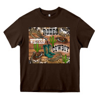 Chocolate Brown western rodeo Heavy Core Tee - RanaPortraitStore