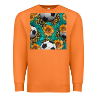 Carrot soccer balls and sunflowers with leopard and gemstone seamless pattern Premium Sweatshirt - BundleAndBundleShop