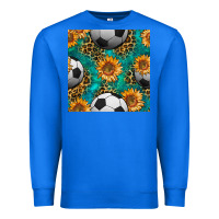 True Royal soccer balls and sunflowers with leopard and gemstone seamless pattern Premium Sweatshirt - BundleAndBundleShop