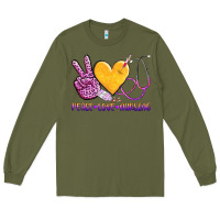 Army Green peace love nursing Long Sleeve Tee - AdoDesignShop