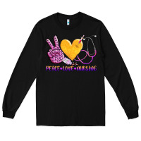 Black peace love nursing Long Sleeve Tee - AdoDesignShop