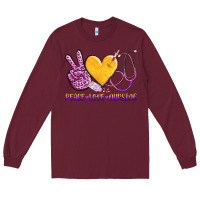 Burgundy peace love nursing Long Sleeve Tee - AdoDesignShop