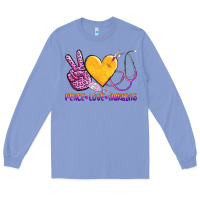 Colony Blue peace love nursing Long Sleeve Tee - AdoDesignShop