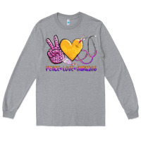Heather Grey peace love nursing Long Sleeve Tee - AdoDesignShop