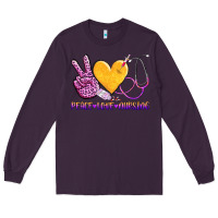 Plum peace love nursing Long Sleeve Tee - AdoDesignShop