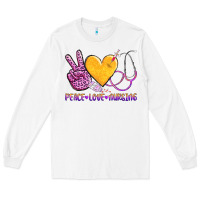 White peace love nursing Long Sleeve Tee - AdoDesignShop