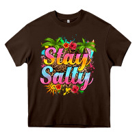 Chocolate Brown stay salty Heavy Core Tee - RanaPortraitStore