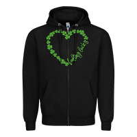 Black shamrock heart felling lucky Zipper Hoodie - MaliasSmallBusiness