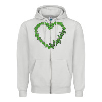 Dove Grey shamrock heart felling lucky Zipper Hoodie - MaliasSmallBusiness