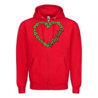 Red shamrock heart felling lucky Zipper Hoodie - MaliasSmallBusiness