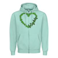 Seafoam shamrock heart felling lucky Zipper Hoodie - MaliasSmallBusiness