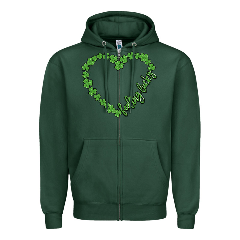 Shamrock Heart Felling Lucky Zipper Hoodie by MaliasSmallBusiness | Teevron