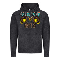 Vintage Black calm your mits Vintage Hoodie - CowhideDigitalArt