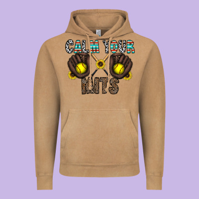 Calm Your Mits Vintage Hoodie Designed By Cowhidedigitalart