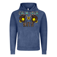 Vintage Denim calm your mits Vintage Hoodie - CowhideDigitalArt