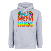 Heather Grey Pride LGBTQ Free Mom Hugs Heavyweight Hoodie - BundleAndBundleShop