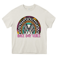 Cream race day vibes rainbow Heavy Core Tee - Artiststas