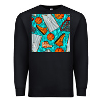 Black basketball uniform and hoop seamless pattern Premium Sweatshirt - BundleAndBundleShop
