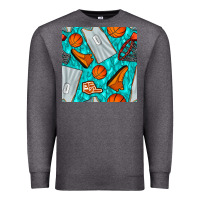 Charcoal Heather basketball uniform and hoop seamless pattern Premium Sweatshirt - BundleAndBundleShop