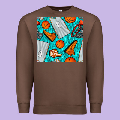 Basketball Uniform And Hoop Seamless Pattern Premium Sweatshirt Designed By Bundleandbundleshop