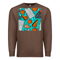 Chestnut basketball uniform and hoop seamless pattern Premium Sweatshirt - BundleAndBundleShop