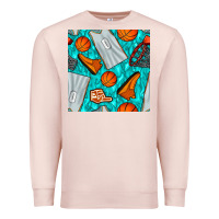 Pale Pink basketball uniform and hoop seamless pattern Premium Sweatshirt - BundleAndBundleShop