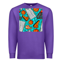 Purple basketball uniform and hoop seamless pattern Premium Sweatshirt - BundleAndBundleShop