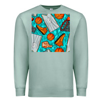Seafoam basketball uniform and hoop seamless pattern Premium Sweatshirt - BundleAndBundleShop