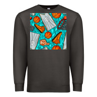 Smoke basketball uniform and hoop seamless pattern Premium Sweatshirt - BundleAndBundleShop
