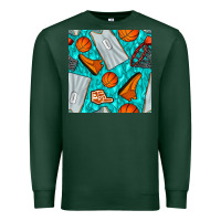 Sports Green basketball uniform and hoop seamless pattern Premium Sweatshirt - BundleAndBundleShop