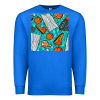 True Royal basketball uniform and hoop seamless pattern Premium Sweatshirt - BundleAndBundleShop