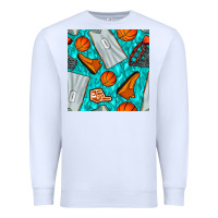 White basketball uniform and hoop seamless pattern Premium Sweatshirt - BundleAndBundleShop