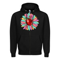 Black teacher apple Zipper Hoodie - MaliasSmallBusiness