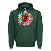Sports Green teacher apple Zipper Hoodie - MaliasSmallBusiness