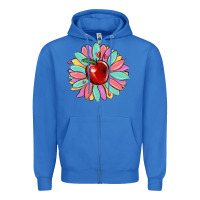 True Royal teacher apple Zipper Hoodie - MaliasSmallBusiness