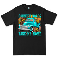 Black country roads take me home western Premium Tee - texasbilliewilder