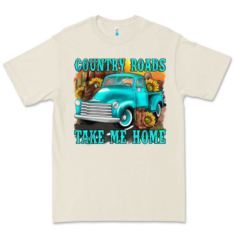 Country Roads Take Me Home Western Premium Tee by texasbilliewilder | Teevron