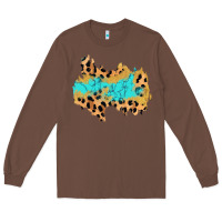 Chestnut glitter leopard turquoise patch Long Sleeve Tee - AdoDesignShop