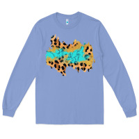 Colony Blue glitter leopard turquoise patch Long Sleeve Tee - AdoDesignShop