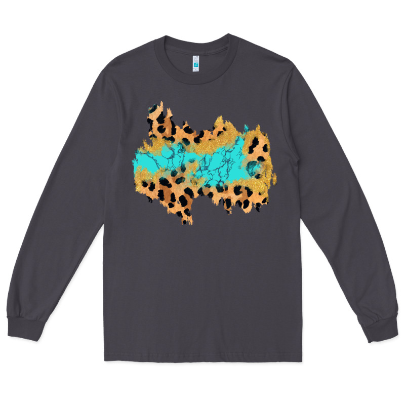 Glitter Leopard Turquoise Patch Long Sleeve Tee by AdoDesignShop | Teevron