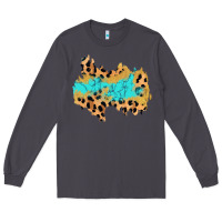 Smoke glitter leopard turquoise patch Long Sleeve Tee - AdoDesignShop